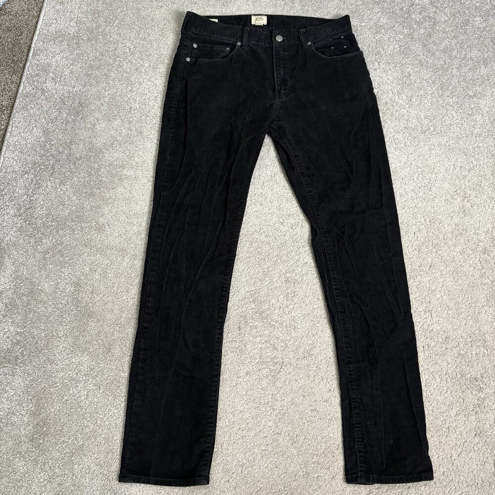 J. Crew Mens 484 Slim Corduroy Pants Black Size 31x32 Stretch Classic Preppy